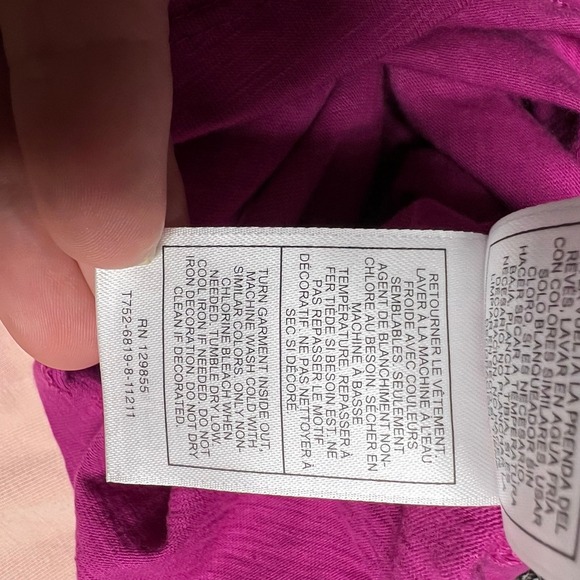 Disney Parks Authentic Pink Long Sleeve Top L Embellished Mickey Mouse Shirt - Picture 6 of 7